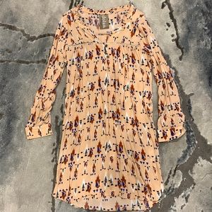 Anthropologie Patterned Shirtdress Sz XSP
